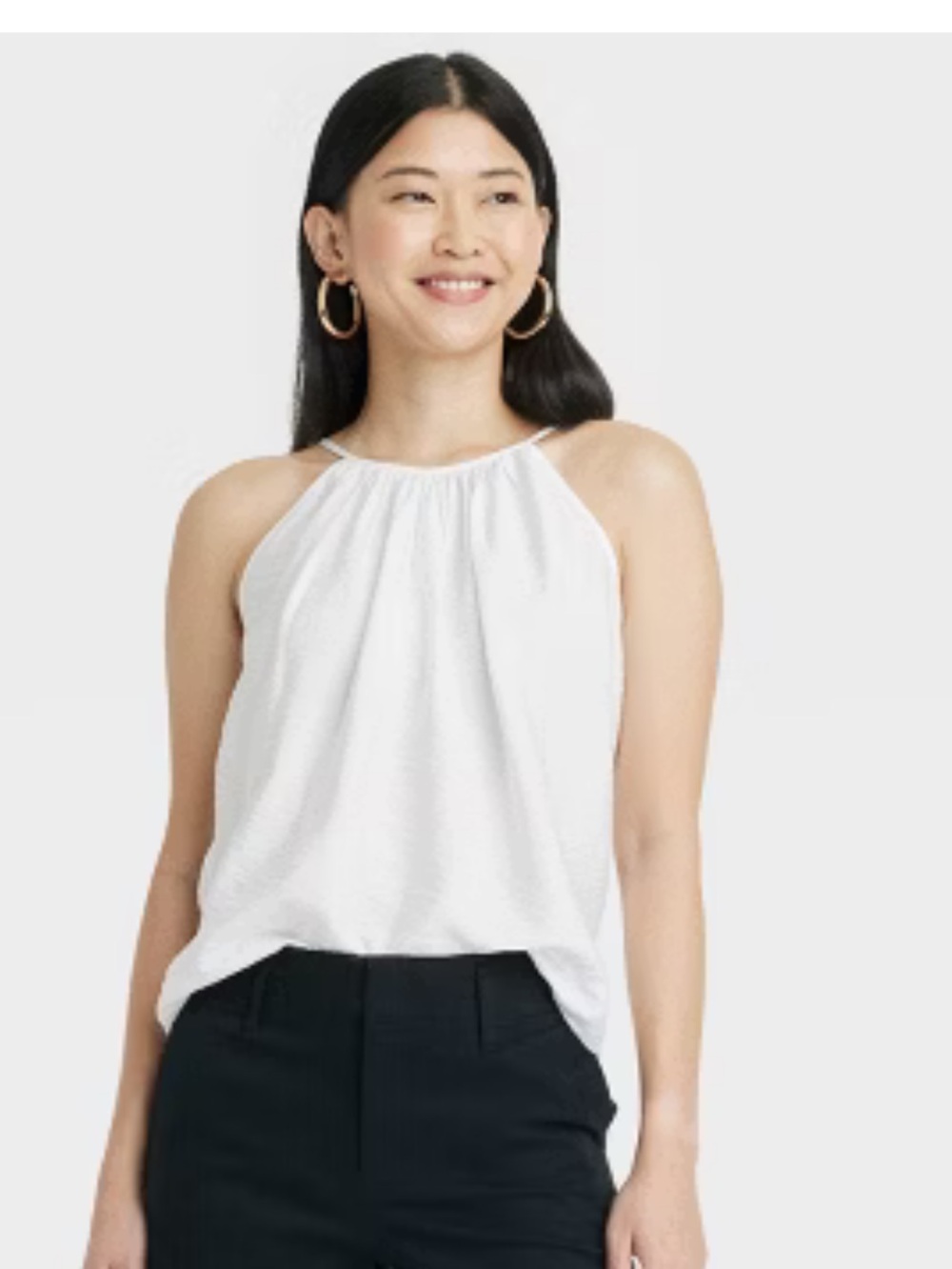 Women's White Halter Tank Top.   XL